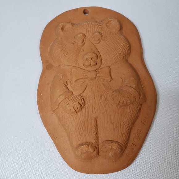 Other - Vintage Red Clay Terra Cotta Woodland Bear Badger Mold Craft Dressed Critter